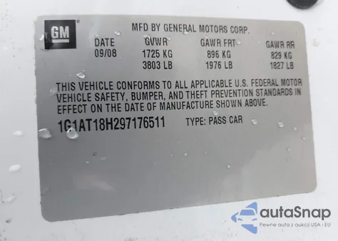 2009 Chevrolet Cobalt Lt from USA, damaged, VIN 1G1AT18H297176511